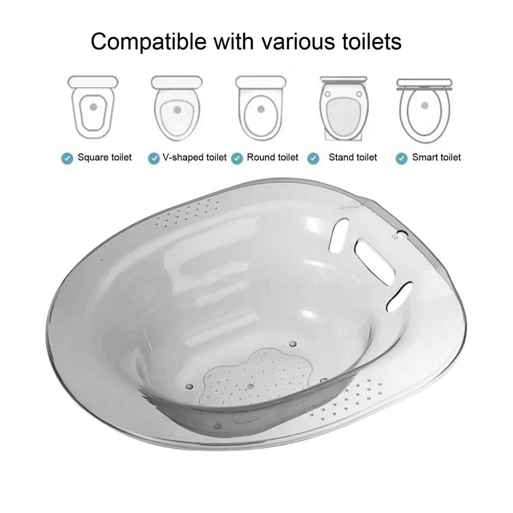 Swelling Relief Sitz Bath Comfortable Hemorrhoids Sitz Bath with Wide Seating Area Anti-overflow Design Universal Fit for Relief