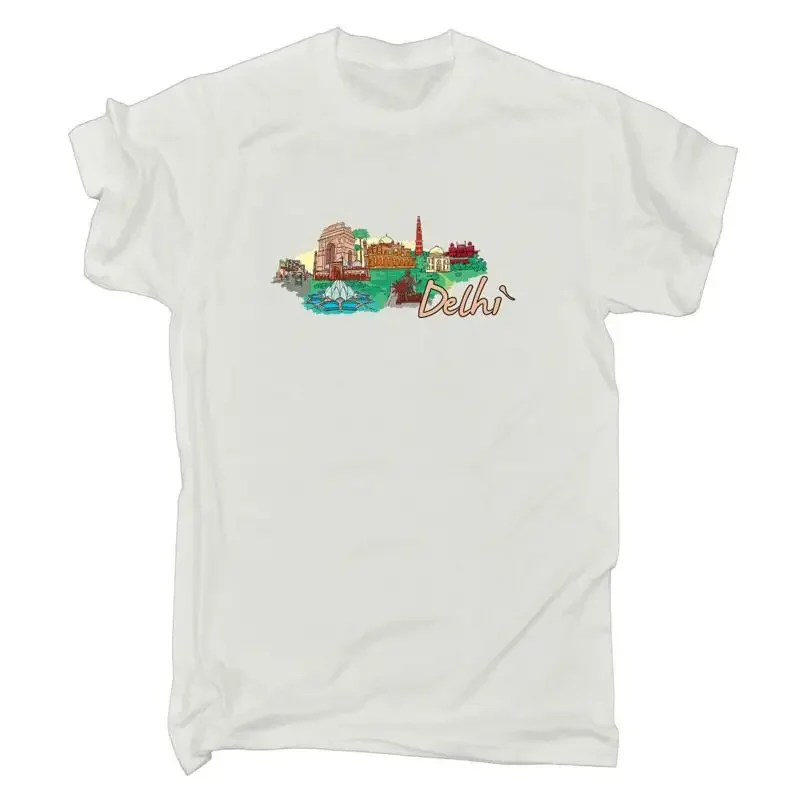 Delhi India Country Flag Destination Mens Funny Novelty T Shirt