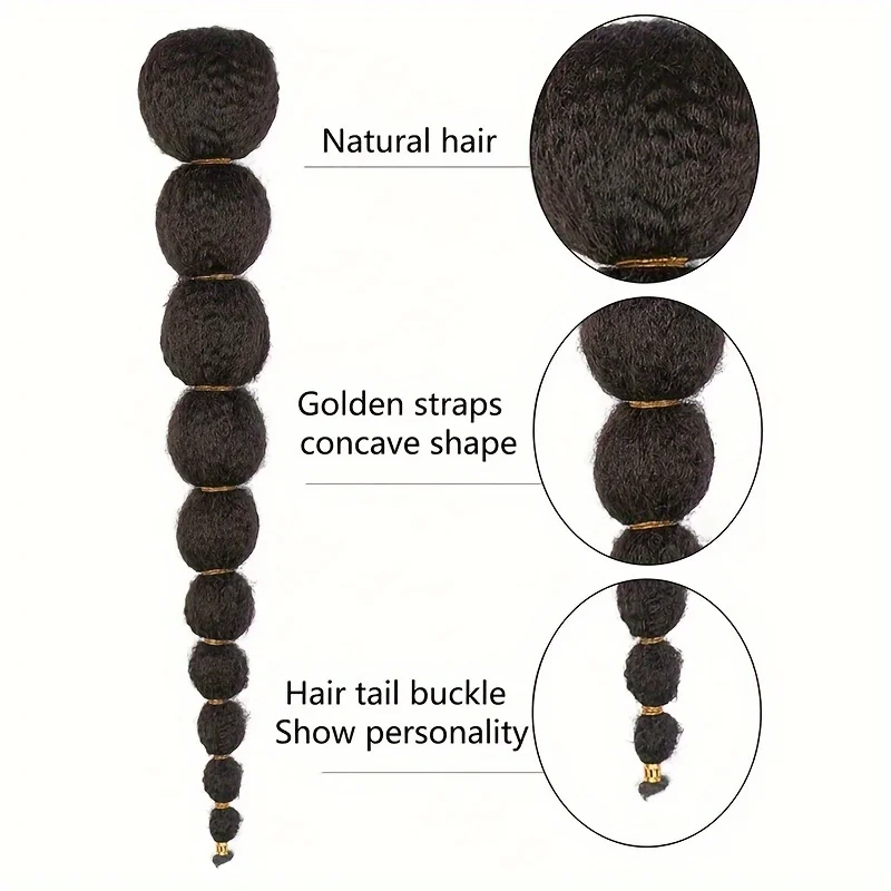 Kinky Afro Bubble Ponytail Extension ผมสังเคราะห์ชิ้นป้องกันสไตล์