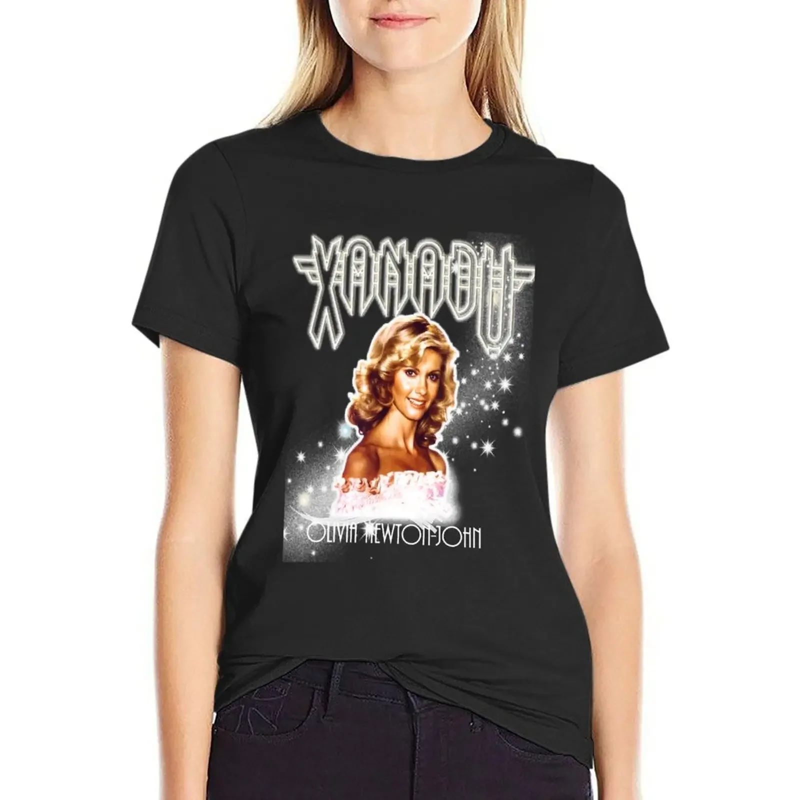 

Olivia Newton-John - Xanadu - Million Lights Dancing T-Shirt korean fashion Blouse vintage aesthetic clothes tshirts for Women