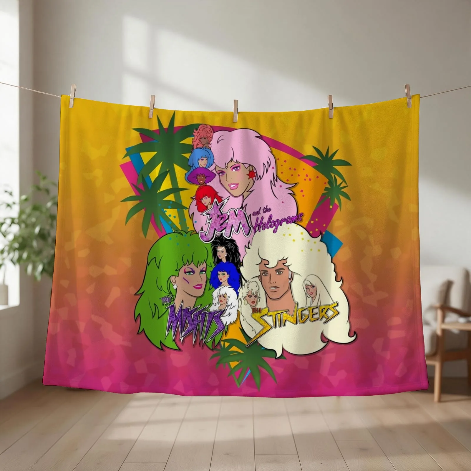 Jem Battle of the Bands Throw Blanket sofa bed Warm Multi-Purpose Comforter Blankets