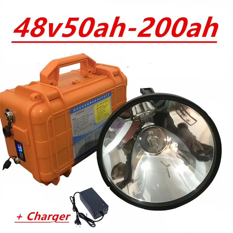 

48V 100Ah 120Ah 150Ah Lifepo4 battery for trolling motor boat back up power+10A Charger