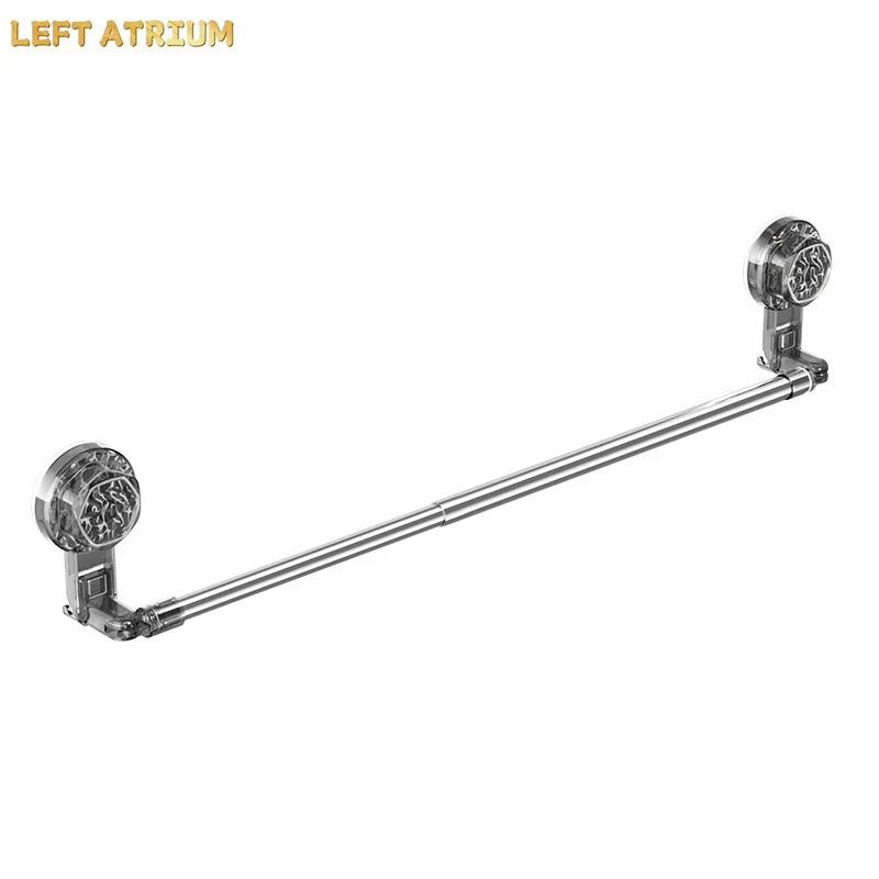 Suction Cup Extendable Towel Bar, No Punching Stainless Steel Bathroom Drying, Toilet Towel Rack, Wall Mounted