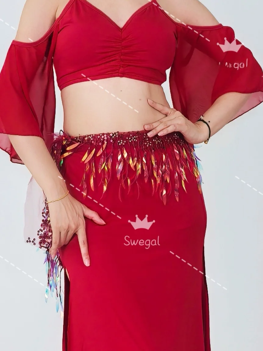 lenco-de-danca-do-ventre-com-folhas-douradas-dinamicas-acessorio-de-danca-oriental-chamativo-multicolorido-versatil-para-pe