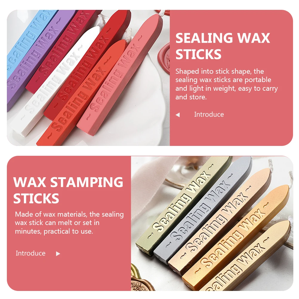 

8pcs Sealing Wax Sticks Practical Wax Strips With Wicks For Stamp Seals Cards Envelopes Invitations DIY Crafts Needs
