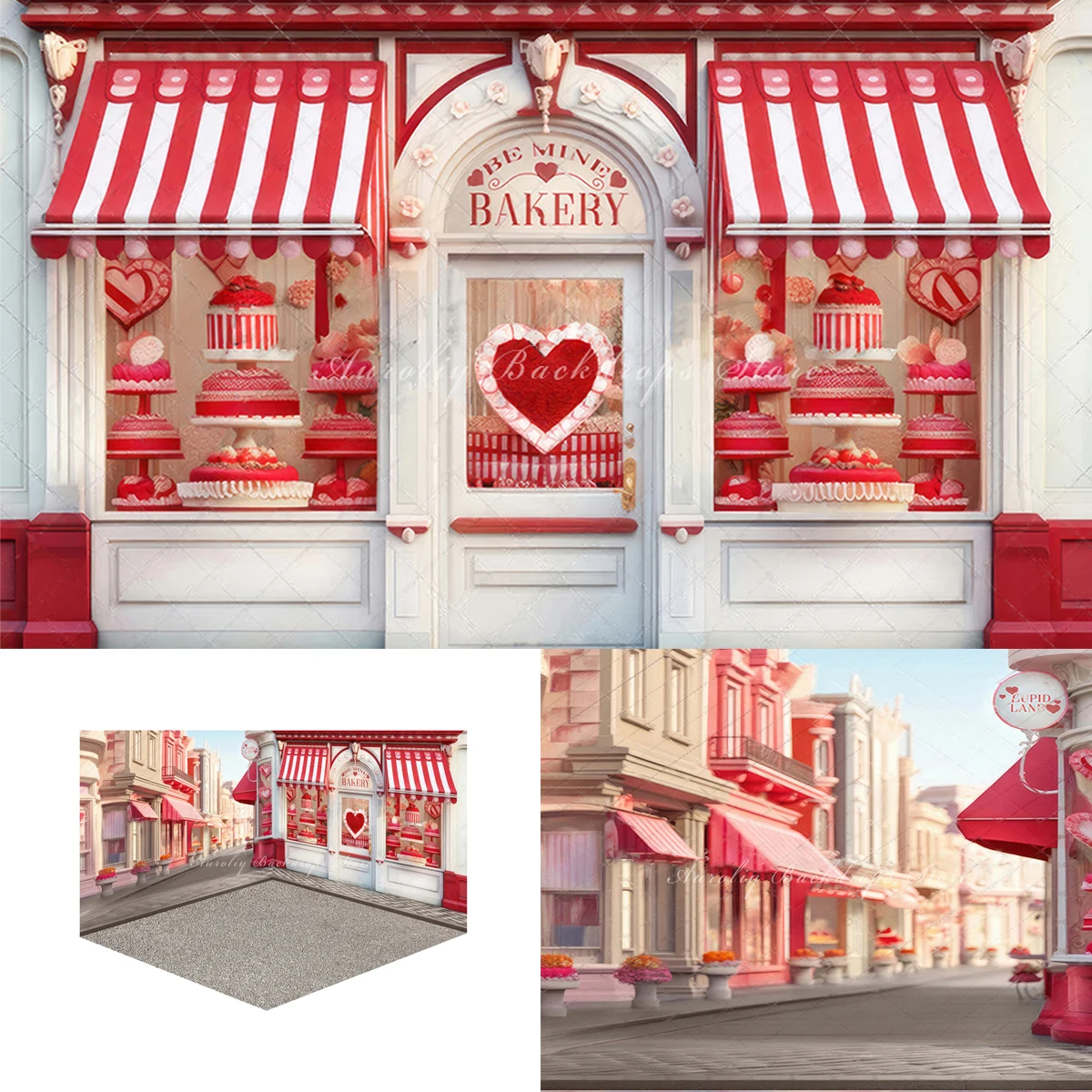 Be Mine Bakery Room Backdrop Streetscape Adult Photography Props Child Baby Photocall Birthday Cake Smash Background