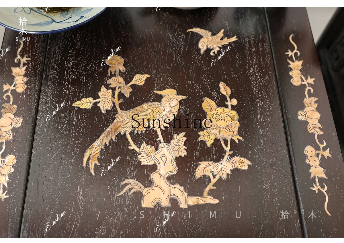 Rose armchair three-piece coffee table combination solid wood Chinese antique Ming and Qing classical FT