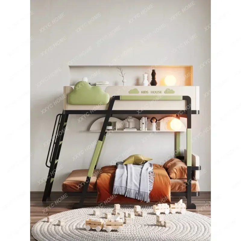 

Верхняя и нижняя двухъярусная кровать для небольшой квартиры. Детская кровать с регулируемой высотой.