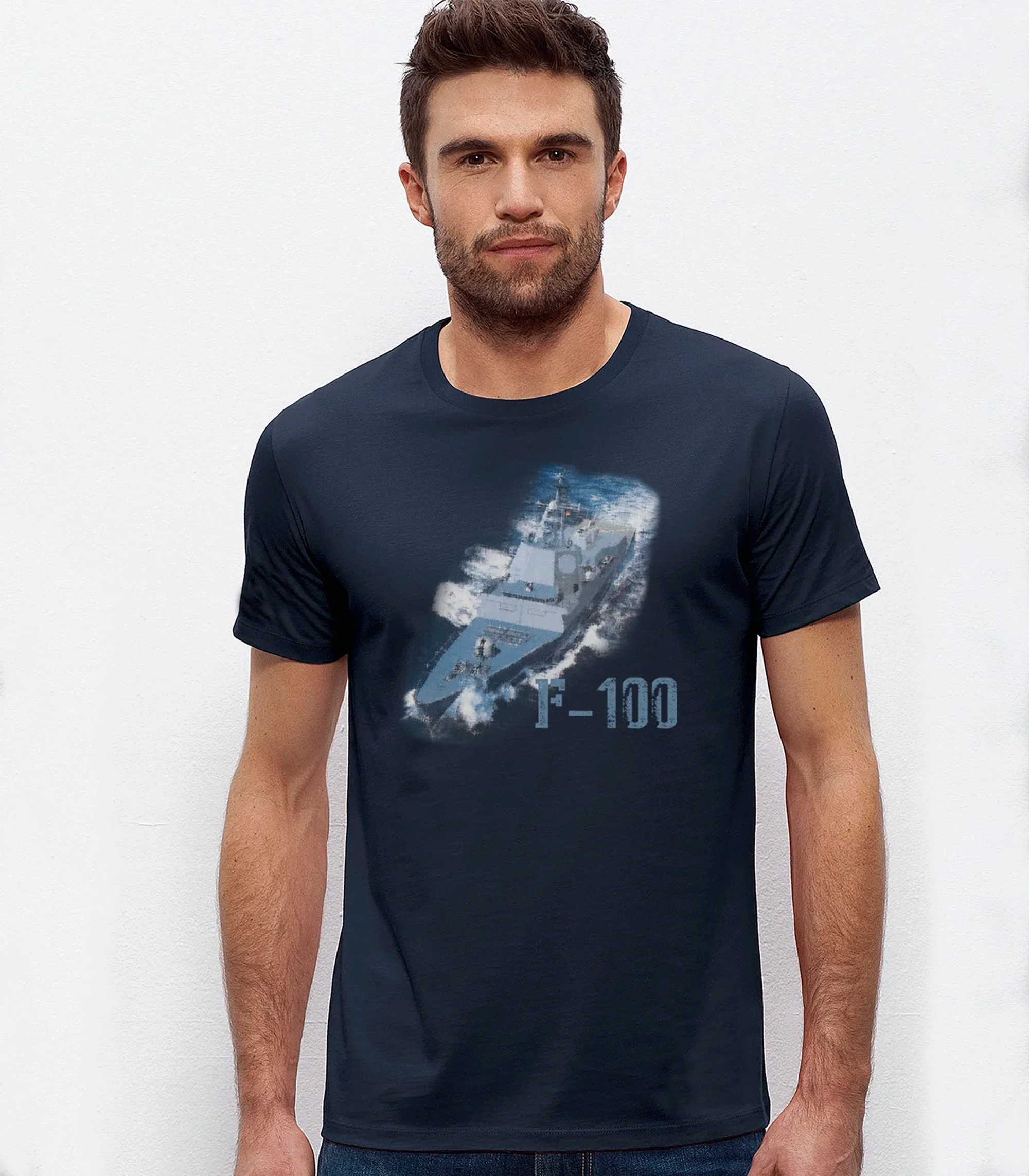 Spanish Naval F-100 Alvaro De Bazan-class Frigate T-Shirt 100% Cotton O-Neck Summer Short Sleeve Casual Mens T-shirt Size S-3XL