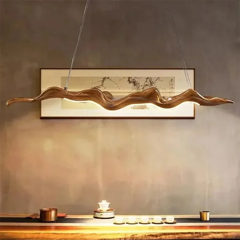 

Modern Creative Curved Leaf Pendant Light Tea Room Bedroom Office Dimmable Resin Pendant Light Nordic Design Lighting Fixtures