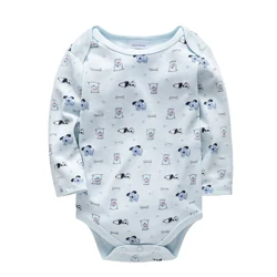 Kavkas Baby Boy Bodysuit Cool Dog Print 0-24 Months Full Sleeve Newborn Clothes 100% Cotton Autumn Spring Jumpsuit