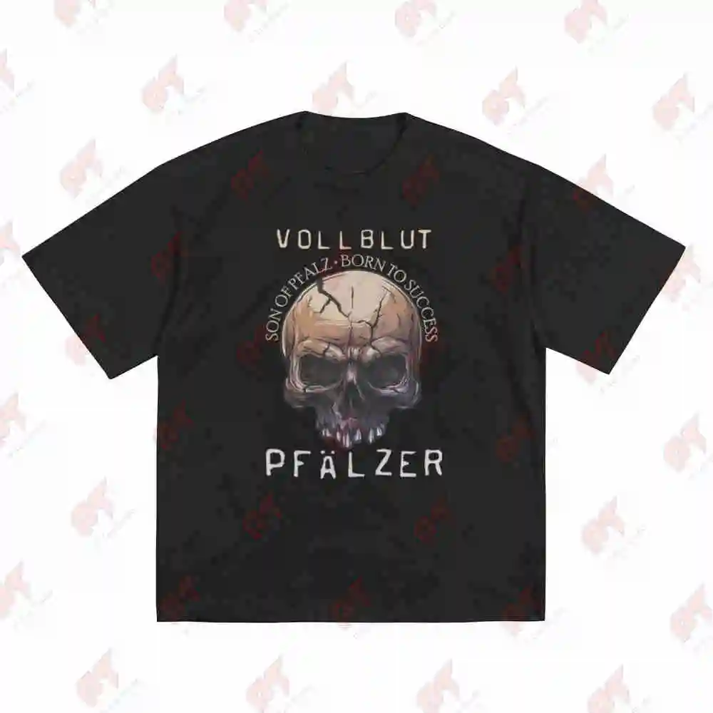 Son Of Pfalz Born To Success Homeland Pfalzkind Pfalzpower 98616 Skull German Text Short Sleeve Tee 100% Cotton T-Shirt