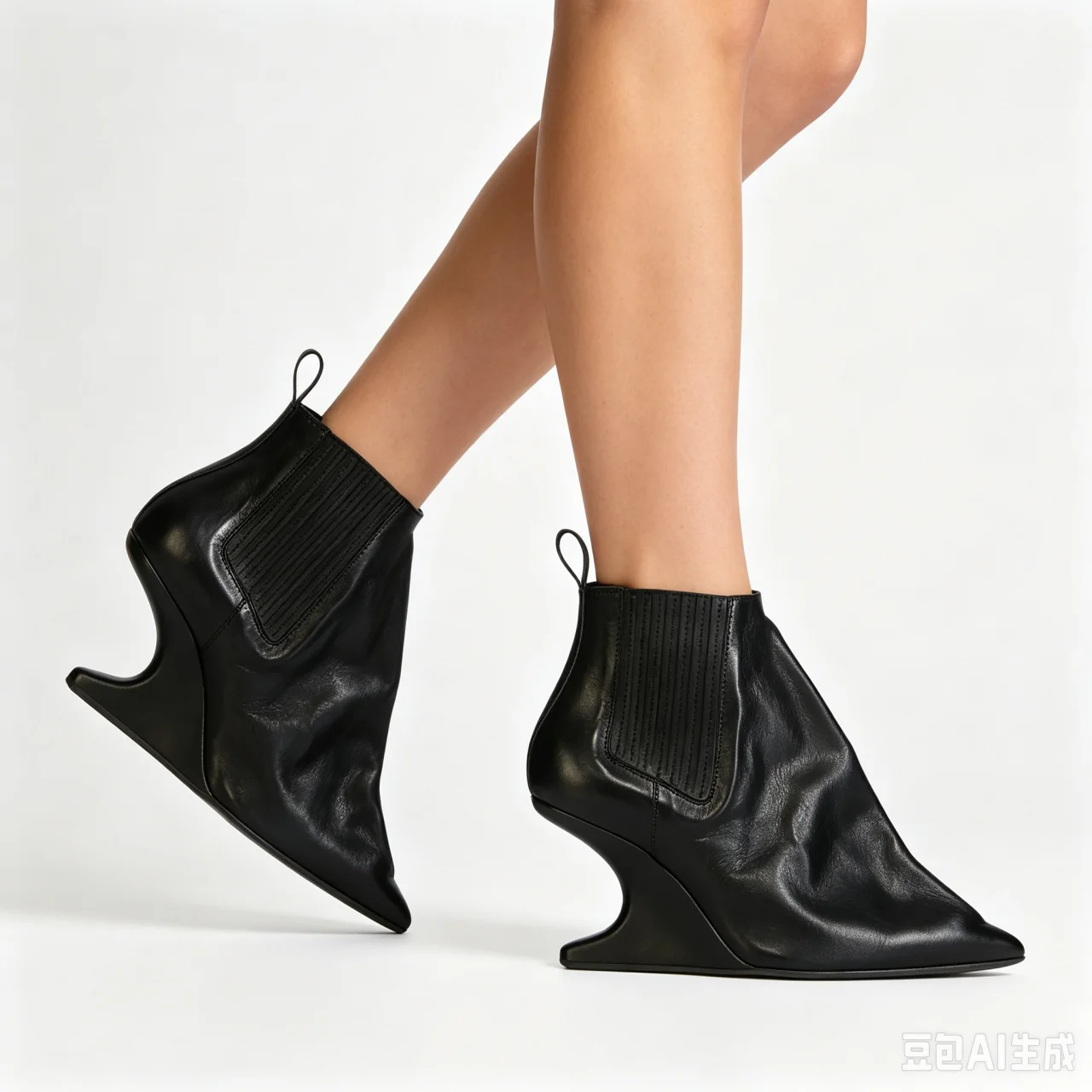 Women's New Pointed Shaped Thick High-heeled Short Boots, Fashionable and Versatile, Black 35-46 Plus Size Women's Boots