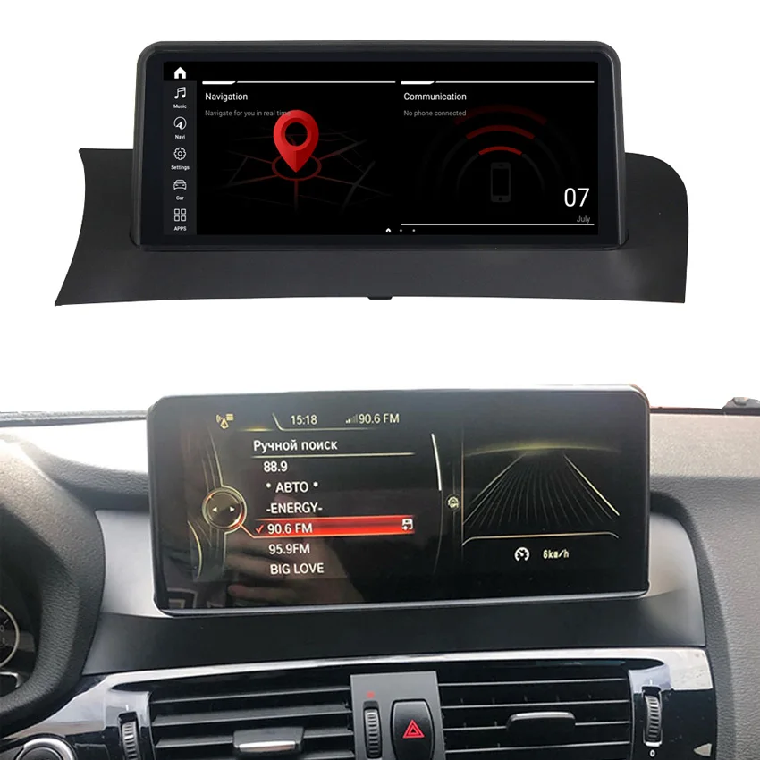 KANOR 10.25'' 4g ram 64g rom android 13 autoradio display screen car gps navigation for bmw x3 f25 x4 f26 cic nbt car stereo