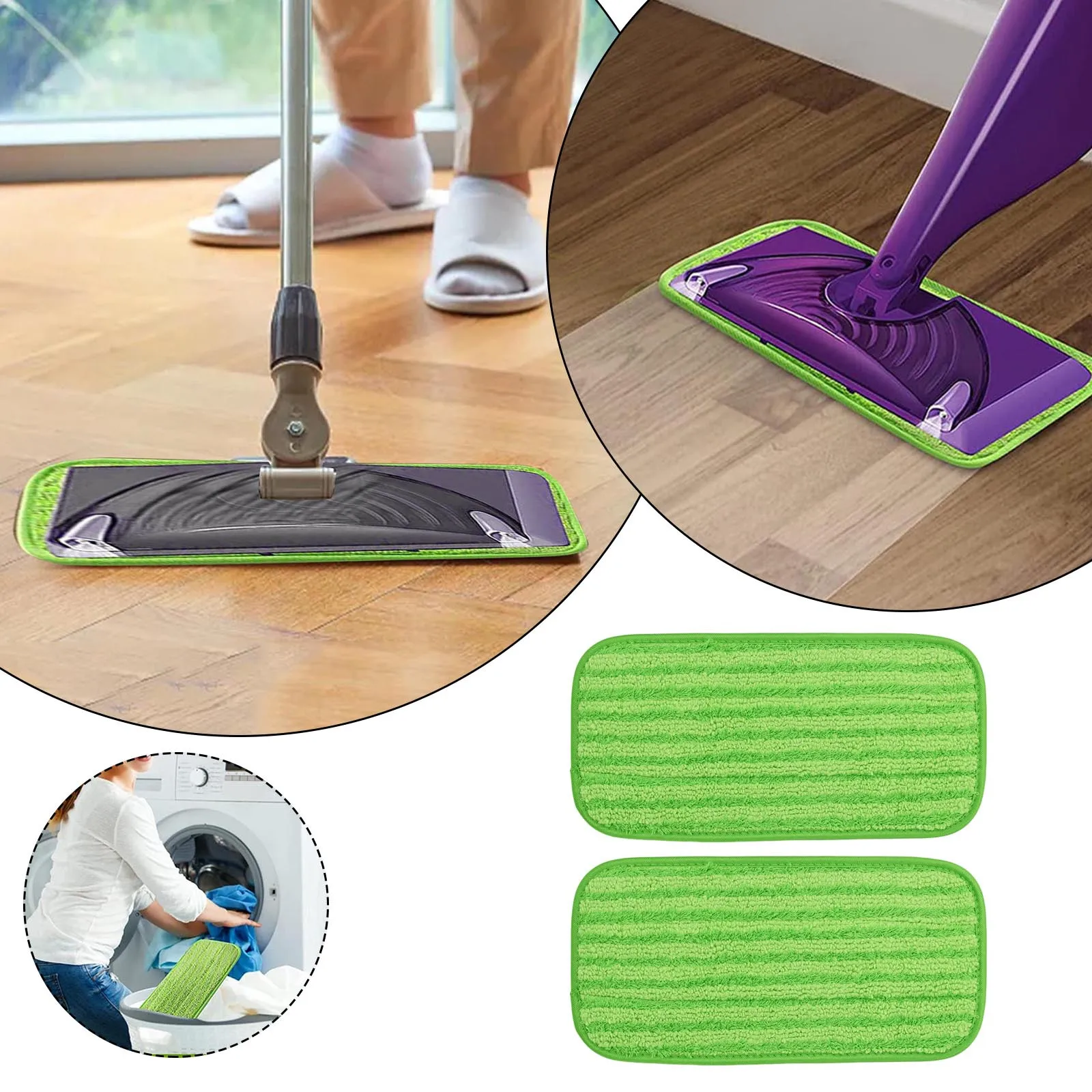 

2pcs Microfiber Mop Cloth Practical Replacement Mop Cloth Household Mop Head Cleaning Pad Washable Dust Home Cleaning Tools