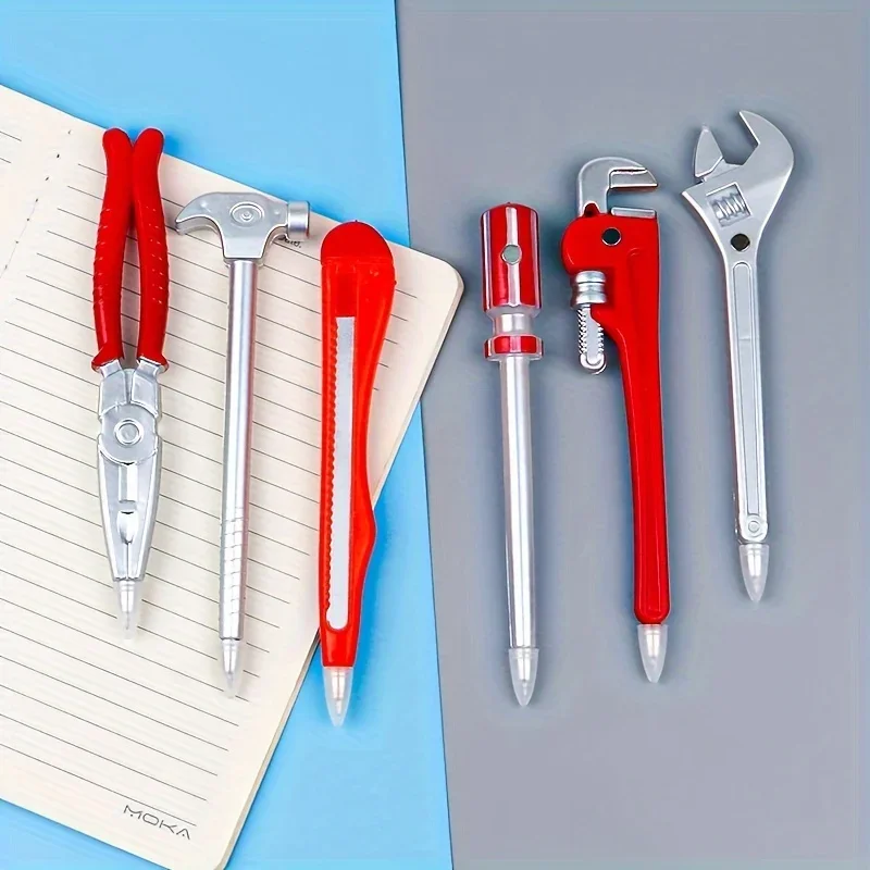 3/6Pcs Creative Hardware Tool Design Ballpoint Pen | Cartoon Wrench Pliers Screwdriver Hammer Pen | Student Stationery Gift