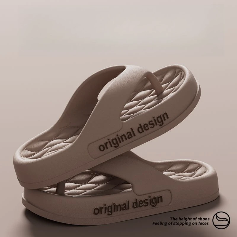 Men's simple flip-flops summer outdoor foot traps beach soft bottom EVA stepping on shit feeling couple wearing cool slippers