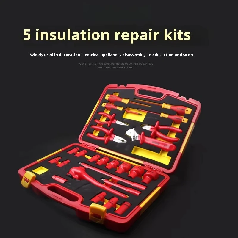 15-Piece Hand Tools Set Includes Combination Wrenches Screwdrivers for Highly Insulated Electrical Repair Applications OEM