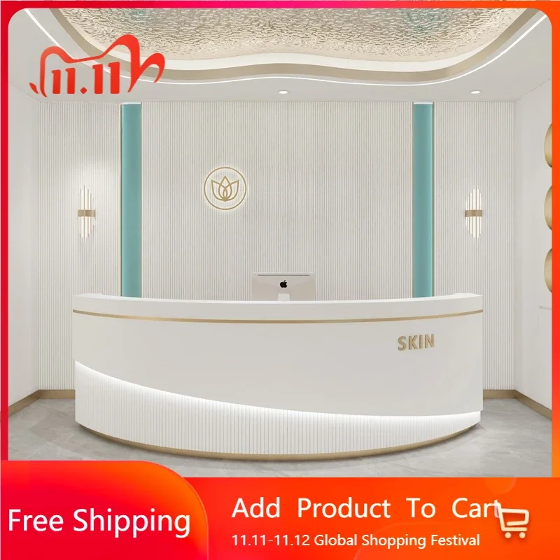 

Korean Register Business Office Desk Counter Atril Computer Reception Table Shop Desk Coffee European Entrance Hall Furniture