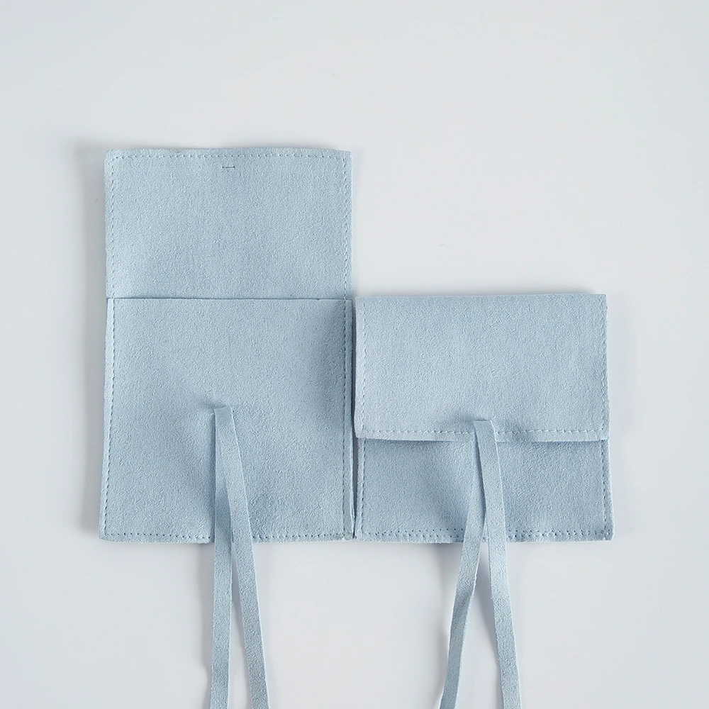 10Pcs Elegant Drawstring Microfiber Envelope Jewelry Storage Pouches
