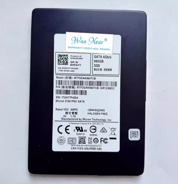 

For DELL 960GB 0HPGYT MTFDDAK960TCB 2.5 SSD SATA 6G Server Solid State Drive