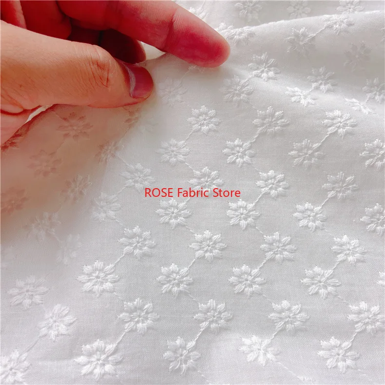 Cotton Embroidery Eyelet Fabric Sof Comfortable Cotton Cloth For Women's And Children's Clothing DIY Tissue Sold By The Yard view 3