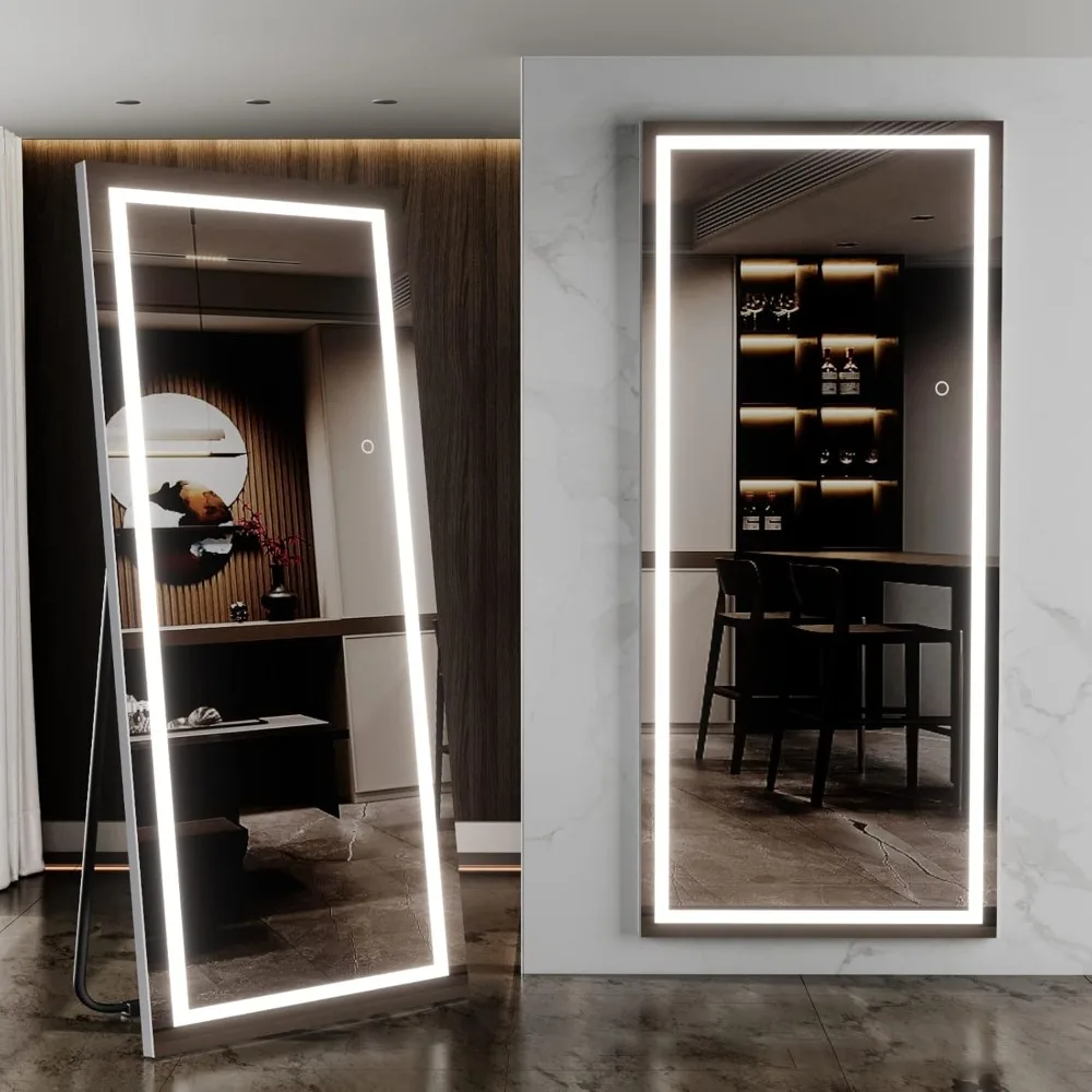 

65"x22"Full Length Mirror with Lights, Full Length Mirror, Lighted Full Body Length Light up Mirror Touch, Free Standing Mirror