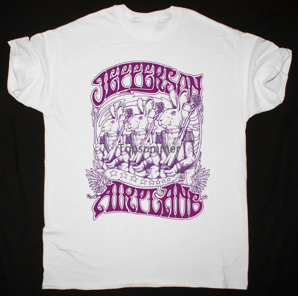 Vintage Jefferson Airplane Band Men T-Shirt White Cotton Unisex All Sizes Ta1961