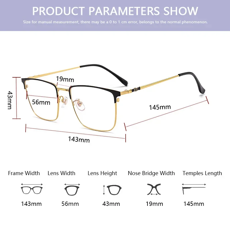 Progressive Multifocal Reading Glasses Blue Light Blocking Men,Large Oversized Metal Frame,  Computer Readers Anti UV/Eyestrain