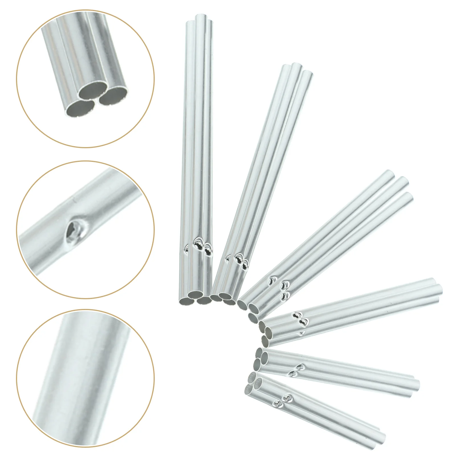 

3 Sets Aluminum Tubes DIY Materials Pre-Drilled Wind Chime Replacement Pipes Durable Decor for Garden Yard Porch Outdoor Kids