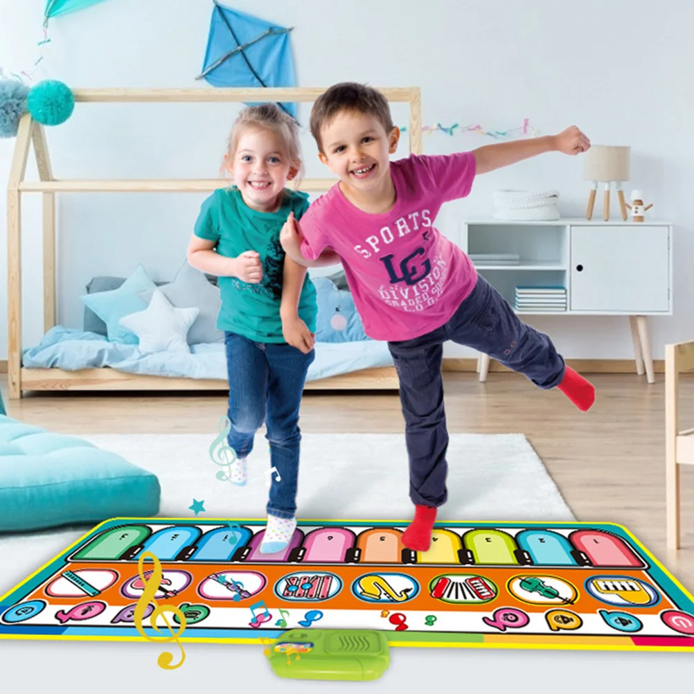 

Musical Keyboard Durable Foldable Piano Mat Fitness Playmat Early Learning Educational Floor Playmat Music Volume