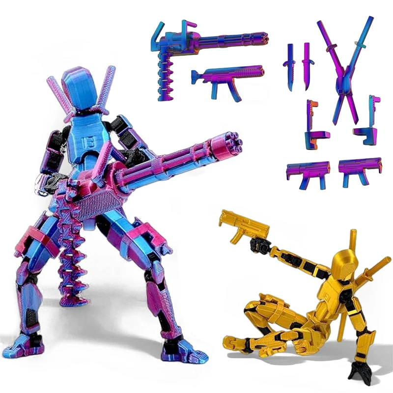 Set de Figuras de Acción T13 Titan 13, Figura de Acción de Robot Impresa en 3D, Juguetes de Acción Robo 13 para Coleccionistas, Decoraciones de Escritorio