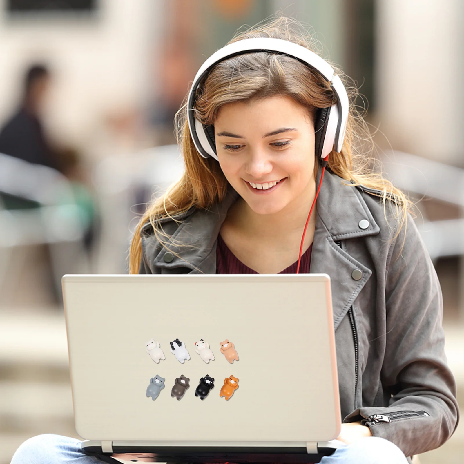 

8Pcs Cat Refrigerator Magnets 3D Resin Fridge Magnetic Stickers Home Decorative Accessories Refrigerator Magnet