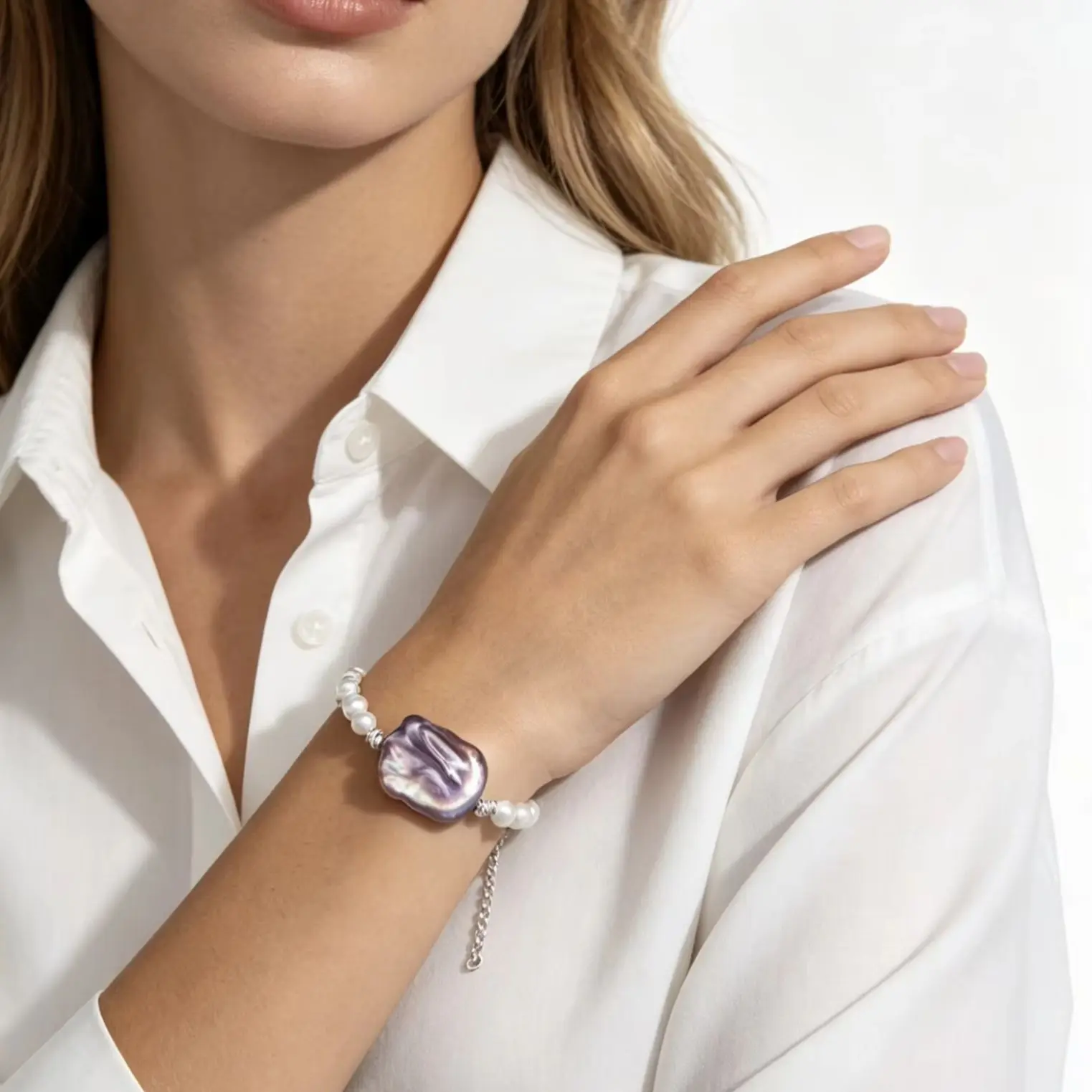 bracciale-da-donna-con-perle-d'acqua-dolce-e-ciondolo-viola-irregolare-gioiello-alla-moda-regolabile