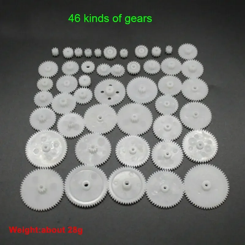 Various Plastic Gear Packages Kit Pulley Belt Shaft Gear Worm Crown Motor Gear Assembly 0.5 Modulus DIY Toy