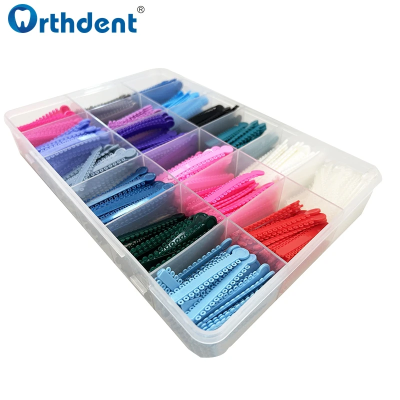 18Colors/Box Orthdent Dental Elastic Ligature Ties Colorful Band Elastomeric For Brackets Braces Dentistry Orthodontic Treatment