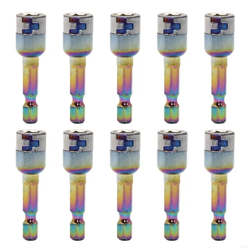 

10Pcs 8Mm Not Hexagonal Socket Nut Driver Secure Steel Ball Sleeve Metal Adapter for Electronics Automotive M4YD