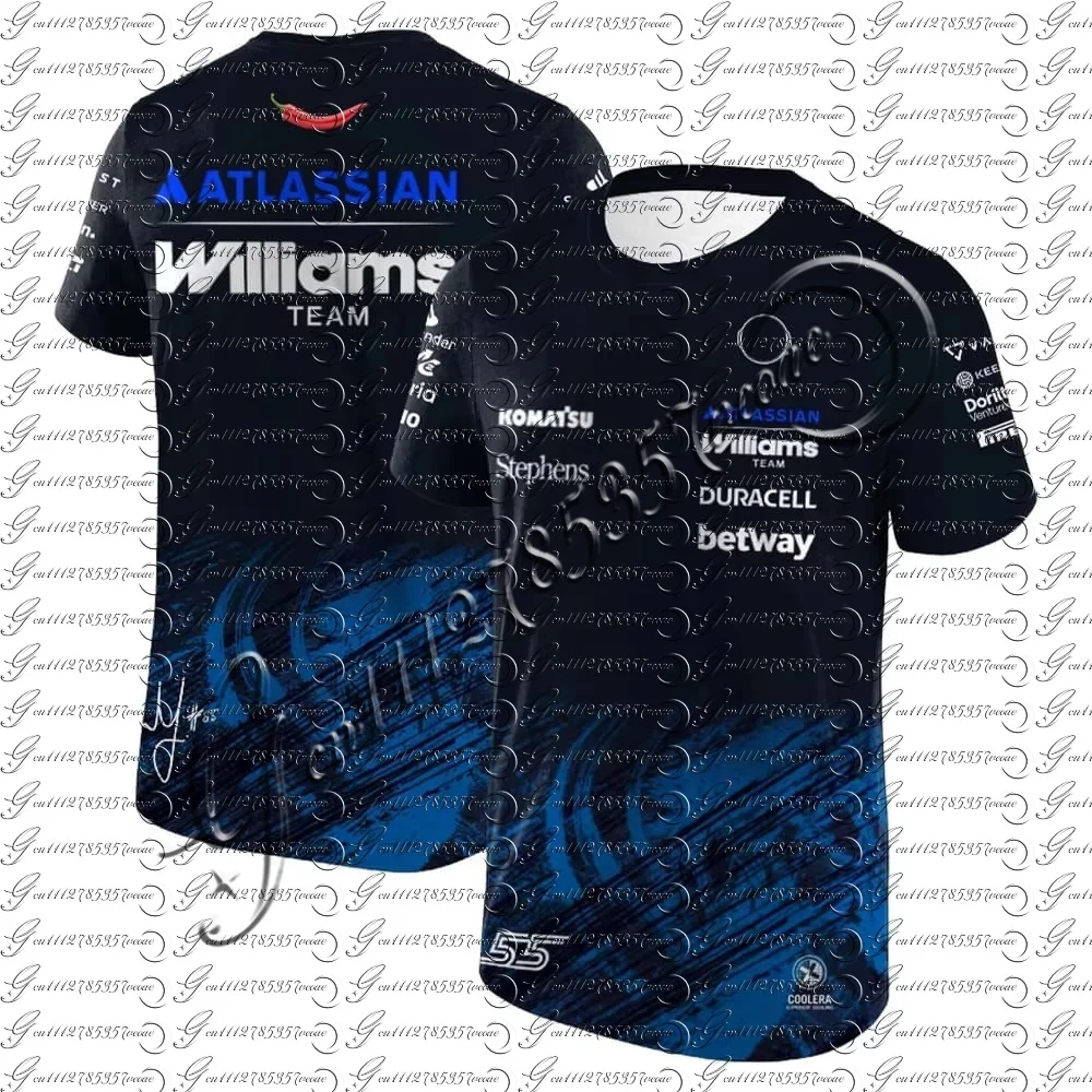 2026 Neues Herren-T-Shirt mit Williams Racing Grafik, Albon Sainz Aufdruck, atmungsaktiv, schnelltrocknend, für Familien-Outfits, Sport-T-Shirt, Familien-Set