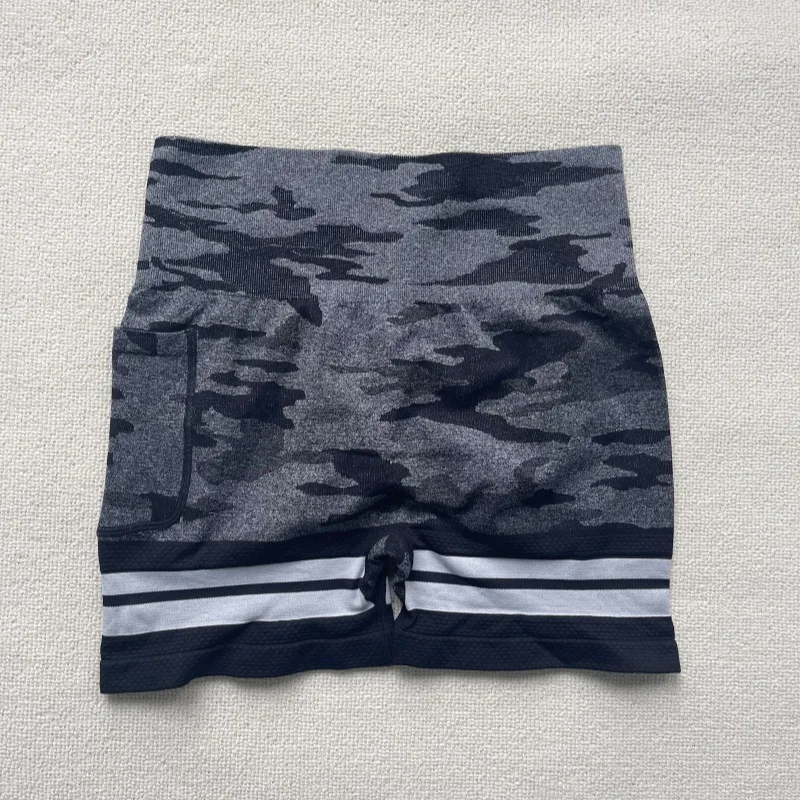 여성 체육관 라인 반바지 위장 탄성 운동 스포츠 요가 바지 엉덩이 리프팅 레깅스 주머니가있는 피트니스 운동 스타킹