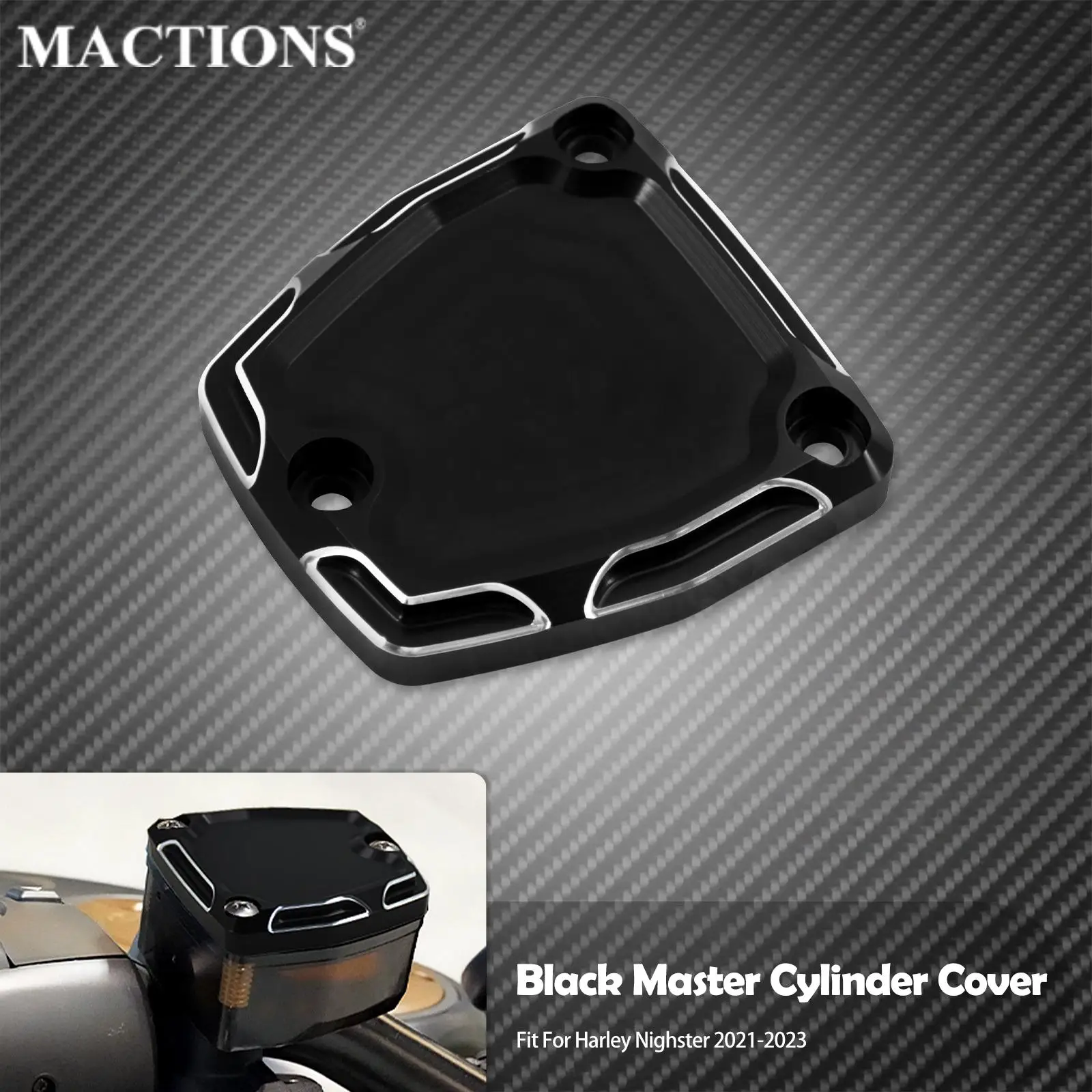 Motorcycle Front Cylinder Master Brake Cover Black CNC Aluminum For Harley Nightster RH975 RH975S 2021 2022 2023