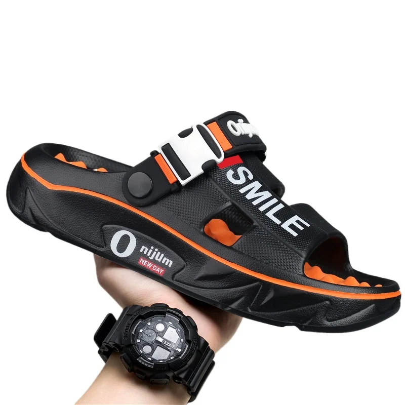 

ELUVA New Men's Slippers Indoor Outdoor Sandals Beach Massage Comfortable Soft Slides Casual Shoes Home Men's Sandals