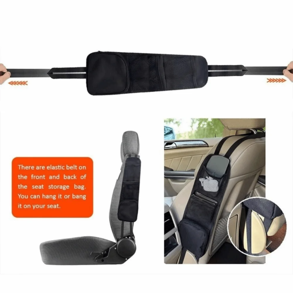 Oxford pano assento lateral saco de armazenamento pendurado leve saco de armazenamento de assento de carro com bolso de malha conveniente