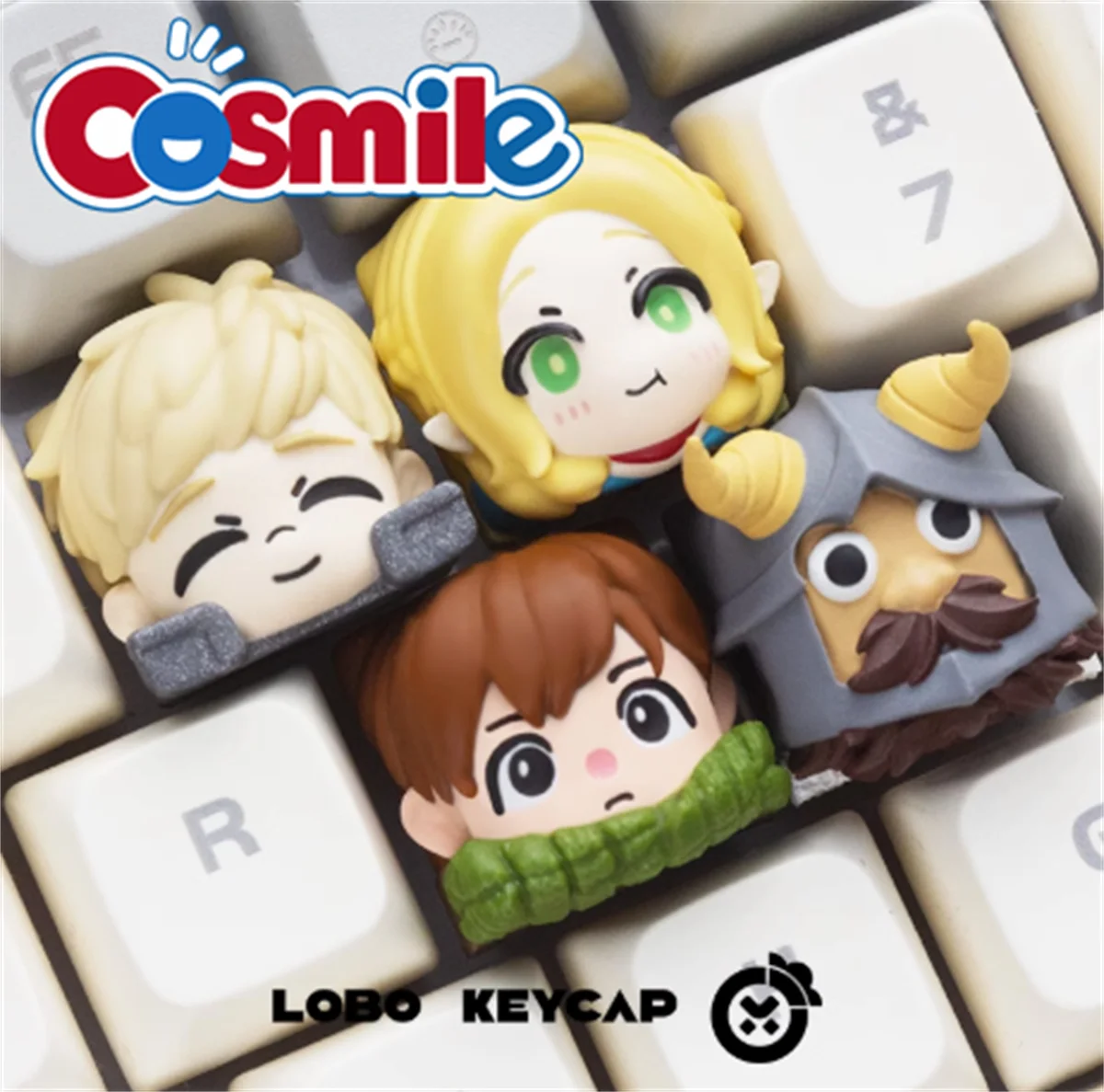 Delicious in Dungeon Keycaps Cute Cartoon Key Caps Custom Original Resin Point Key Cap for Wooting CRUSH80 Mechanical Keyboard