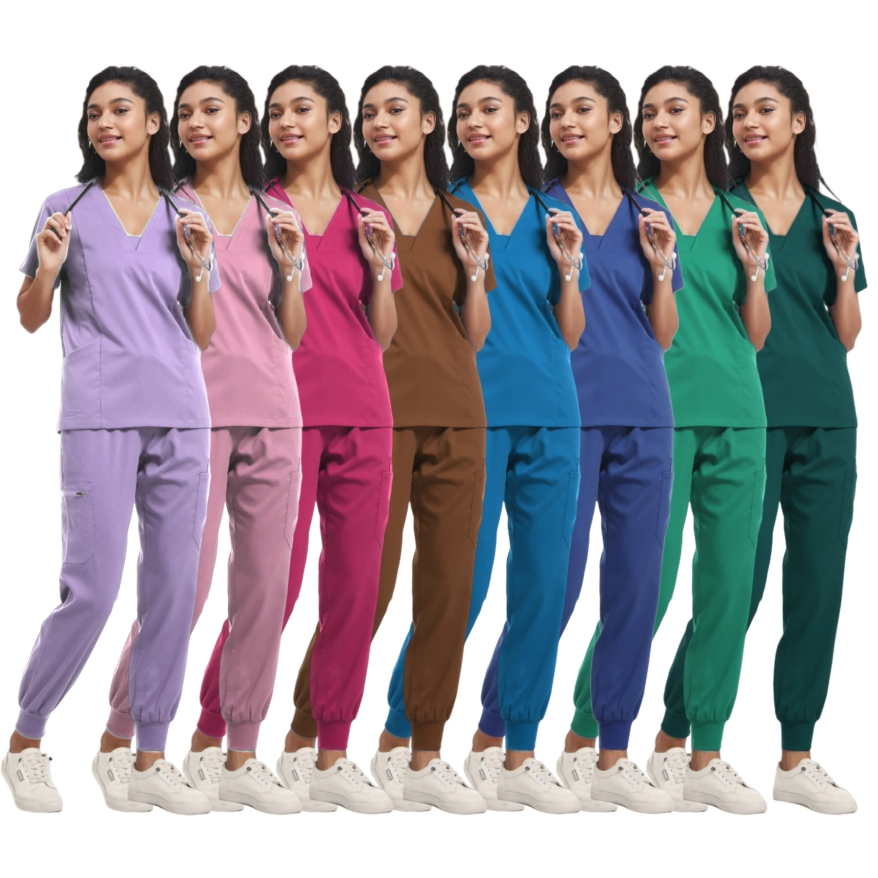 

Scrubs Medical Uniform Short Sleeve Tops+Pants Nursing Uniform Women Pet Shop Doctor Hospital Clinic Surgery Workwear Scrub Sets