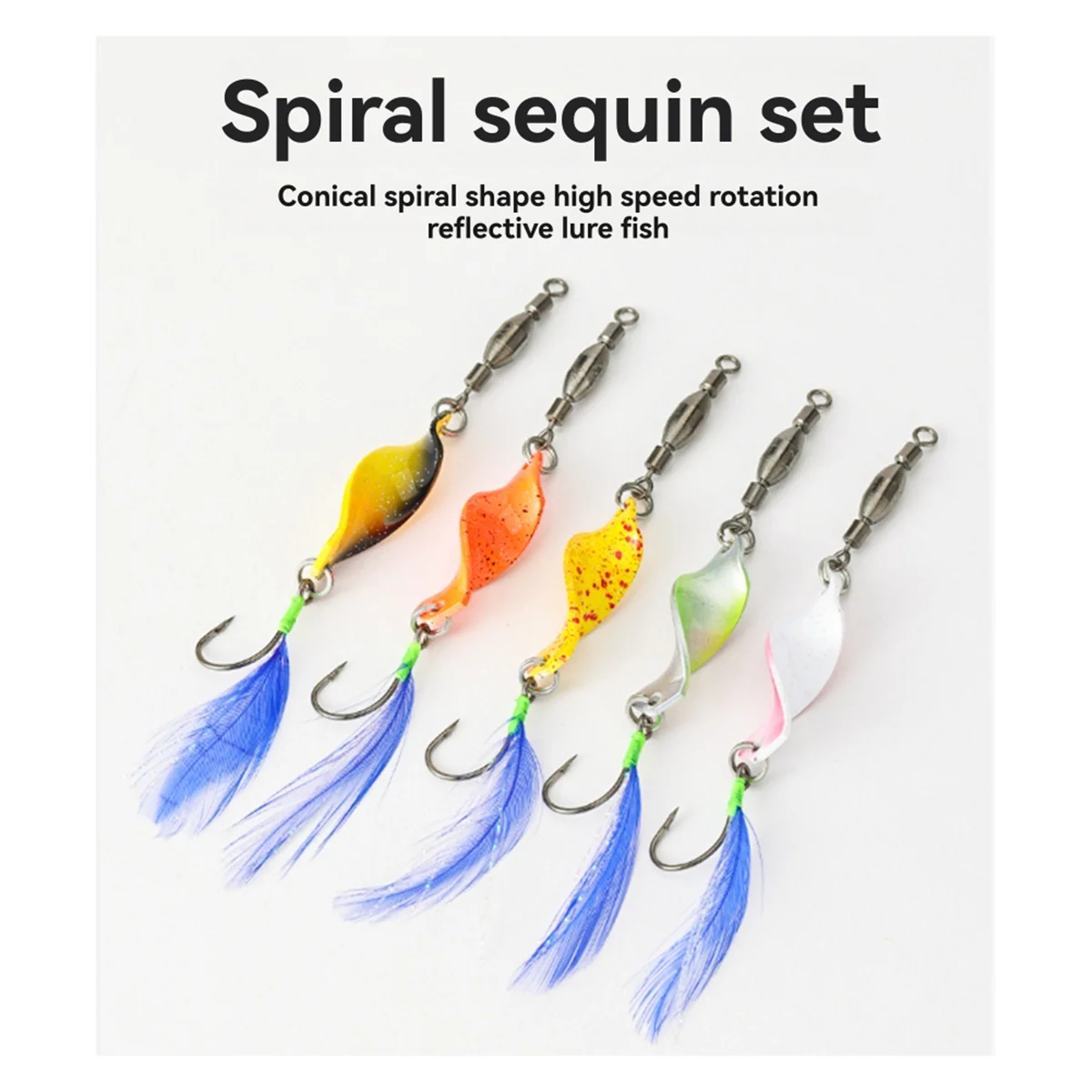 A03R 10Pcs Fishing Metal Spinners Lures with Hook 3g Spinnerbaits Wobbler Jigging Spoon Lures Twisted Blades