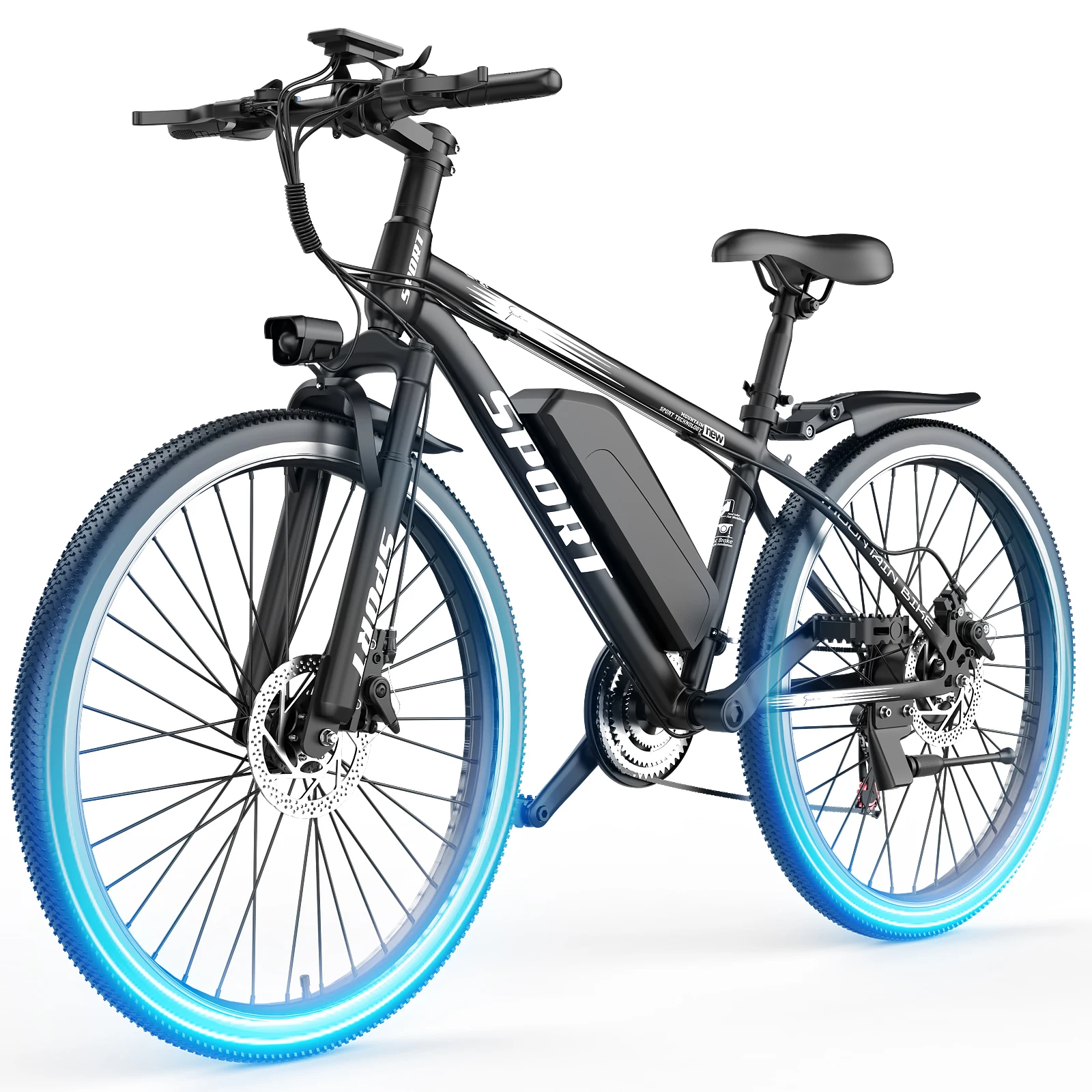 

Electric Bike for Adults, 1000W Peak Mountain Ebike with 25 MPH, 65 Miles Range, 7 Speeds, 48V 10Ah Removable Battery 26" Ebike