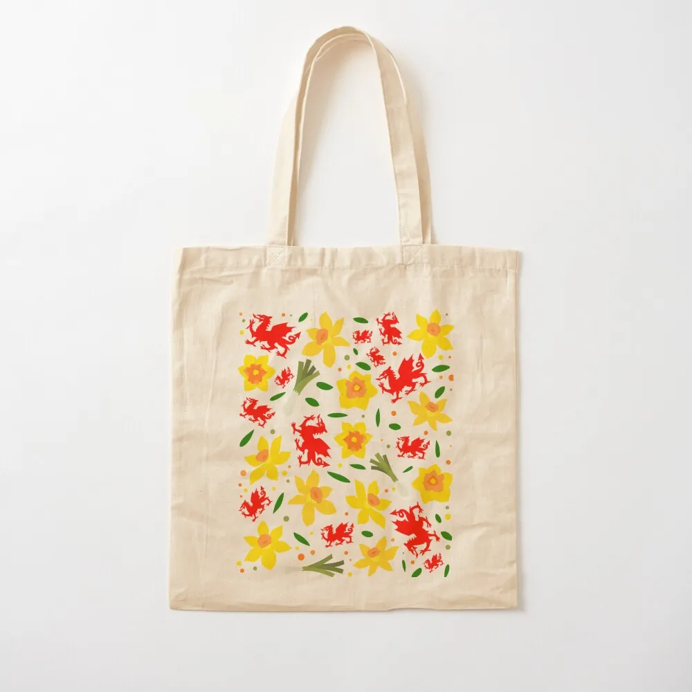 

Wales Floral Pattern - Welsh Dragon, Daffodils and Leek Tote Bag Woman shopper bag bags woman 2025 Canvas Tote Bag