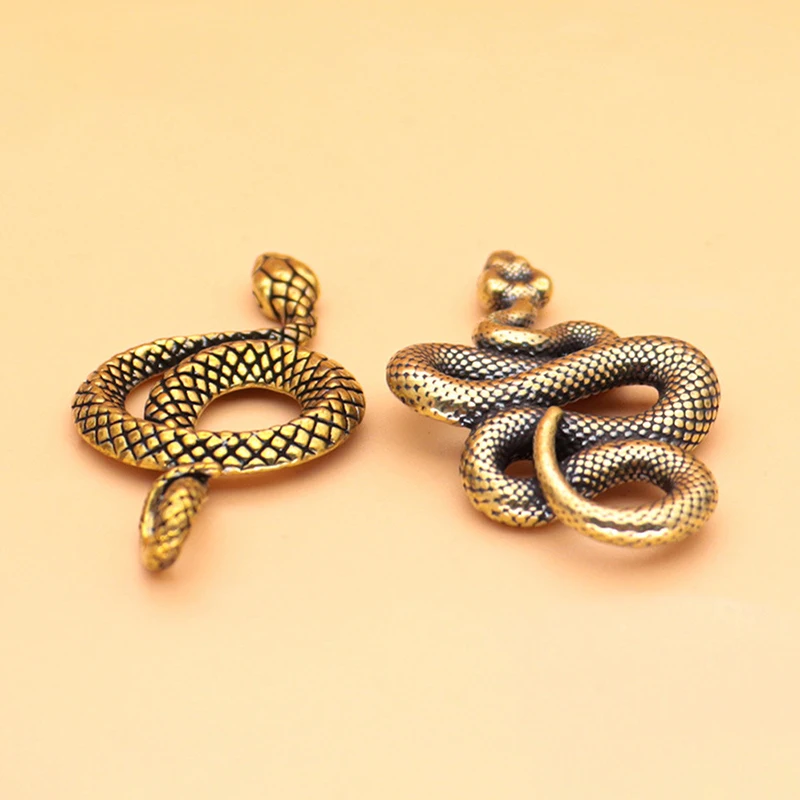 Copper Brass Mini Snake Antique Bronze Decor Figurine For Interior Decoration Desktop Ornaments Pure Copper Miniatures Statue