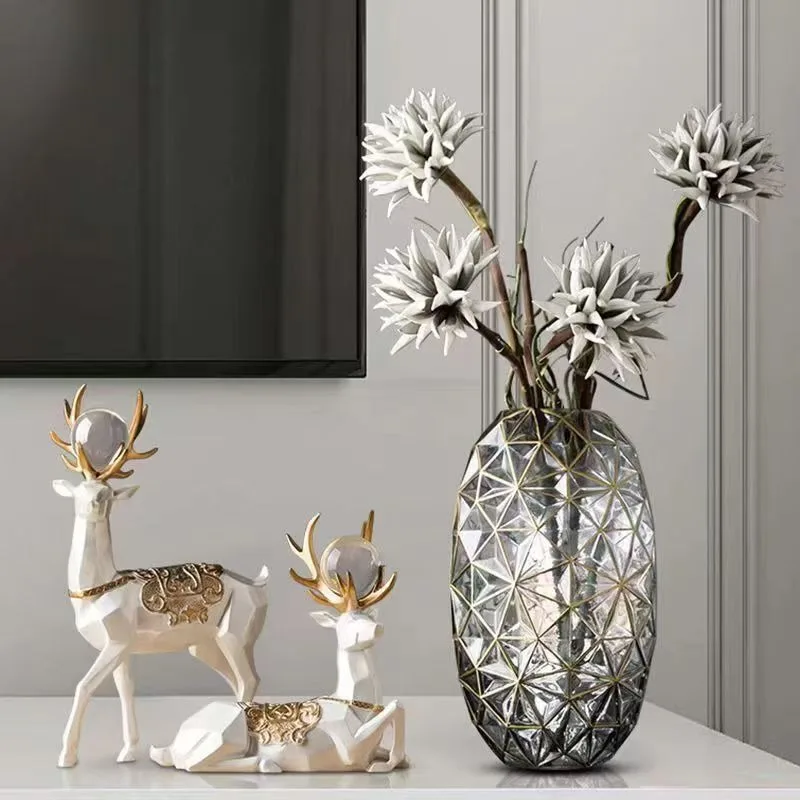 New Internet Celebrity Light Luxury Nordic Glass Vase Living Room تحف كبيره للمنزل В Скандинавском