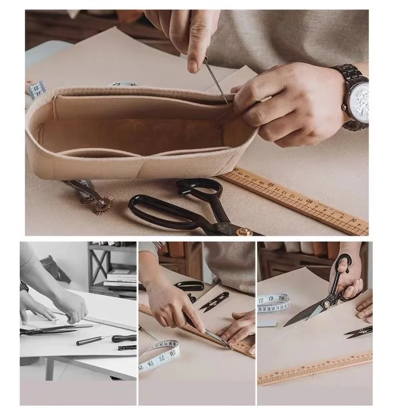 Per H Picotin18 22 26 feltro inserto in tessuto borsa Organizer trucco secchio organizzatore borsa interna da viaggio borse cosmetiche portatili